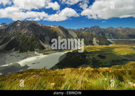 Mueller See- und Hooker im Hooker Valley, New Zealand, Mount Cook National Park Stockfoto