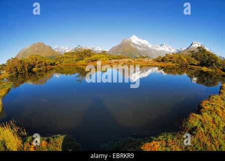 Blick vom Key Summit zum Mount Christina, Neuseeland, Südinsel, Fjordland Nationalpark Stockfoto