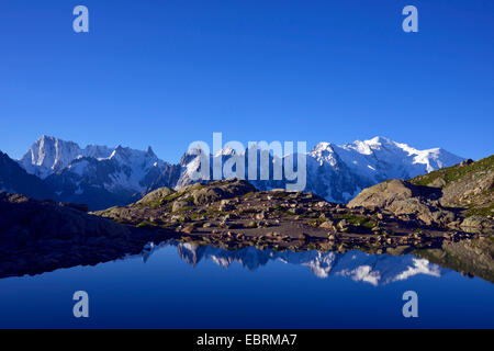 Lac Blanc, Mont-Blanc-Massiv, Haute-Savoie, Frankreich, Chamonix Stockfoto