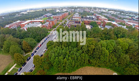 Luftbild, TechnologieZentrumDortmund und TU Universität Dortmund, Deutschland, Nordrhein-Westfalen, Ruhrgebiet, Dortmund Stockfoto