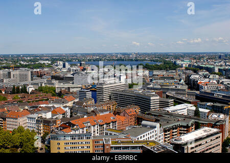 Blick über ein Meer von Häusern, Deutschland, Hamburg Stockfoto