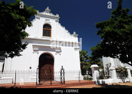 Die weiße Kirche von Kap-holländischen Stil. Stockfoto