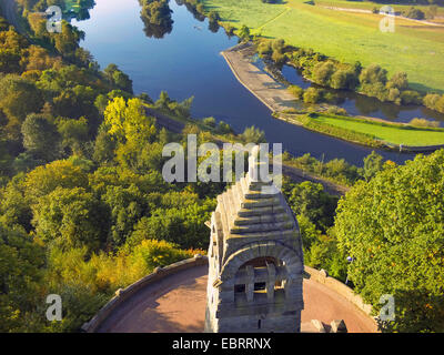 Luftbild, Berger-Denkmal auf dem Hohenstein mit Blick auf die Ruhr, Deutschland, Nordrhein-Westfalen, Ruhrgebiet, Witten Stockfoto