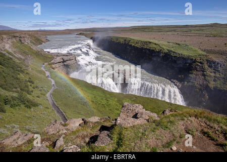 Gullfoss Wasserfall in Island. Ein Teil der Golden Circle Island. Stockfoto