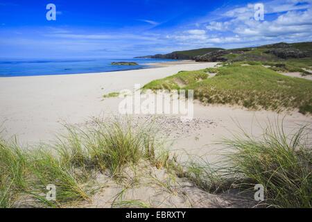 Sandstrand von Sandwood Bay an der nördlichen Küste von Schottland, Großbritannien, Schottland, Sutherland Stockfoto