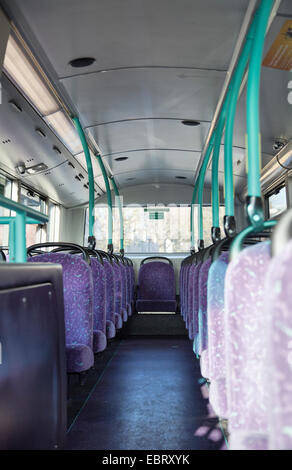 Leeren Bus-Sitze - London-UK Stockfoto