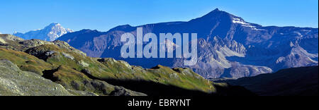 Blick auf den Mont Blanc, Frankreich, Savoyen, Nationalparks Vanoise Stockfoto