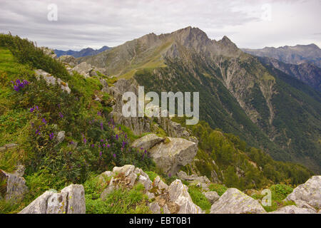 Pizzo Sasso Canale gesehen vom Monte Berlinghera über den Comer See, Italien, Comer See Stockfoto