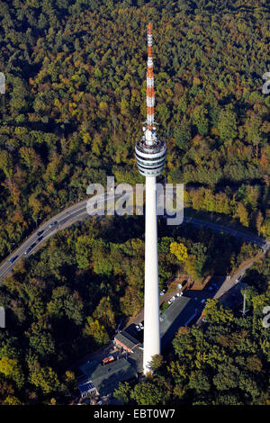 Luftbild von der Fernsehturm in Stuttgart Wald, Deutschland, Baden-Württemberg, Stuttgarter Wald, Stuttgart Stockfoto