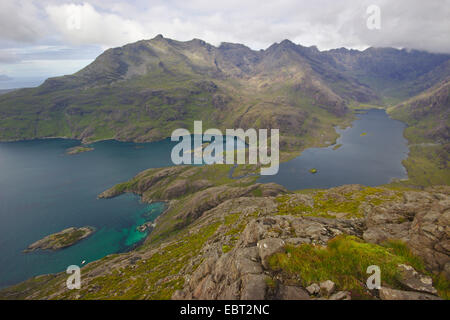 Loch Coruisk und Cuillin Hills von Sg ¨ rr Alasdair, Vereinigtes Königreich, Schottland, Isle of Skye gesehen Stockfoto