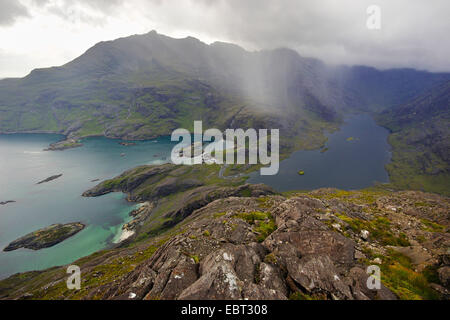 Loch Coruisk und Cuillin Hills von Sg ¨ rr Alasdair, Vereinigtes Königreich, Schottland, Isle of Skye Stockfoto