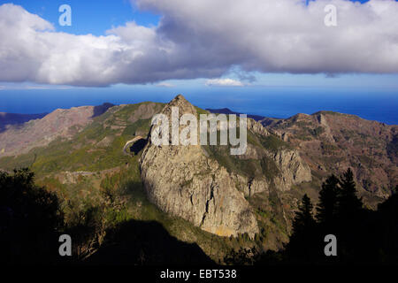 Roque de Agando, Sphäruliten Einbruch, Kanarische Inseln, Gomera Stockfoto