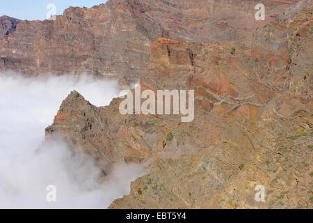 Caldera de Taburiente Morgen Licht, Kanarische Inseln, La Palma, Mirador Los Andenes Stockfoto