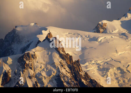 Aiguille du Midi im Abendlicht, Frankreich Stockfoto