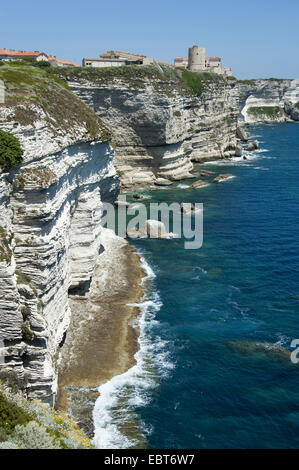 Kreidefelsen von Bonifacio, Frankreich, Korsika, Bonifacio Stockfoto