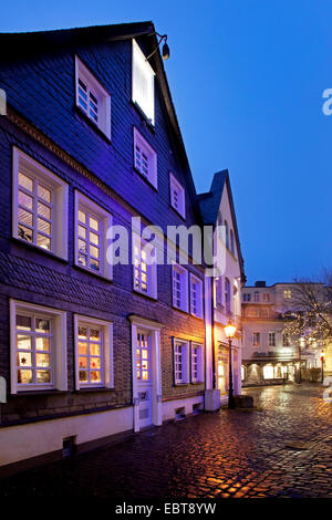 alte Stadt Lüdenscheid am Abend, Lüdenscheid, Sauerland, Nordrhein-Westfalen, Deutschland Stockfoto