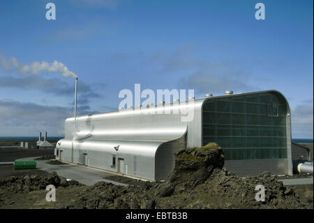 geothermische Kraftwerk Sudurnes, Island, Halbinsel Reykjanes, Gunnuhver Stockfoto