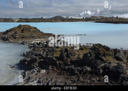 See in geothermischen Gebiet Gunnuhver, Island, Halbinsel Reykjanes, Gunnuhver Stockfoto