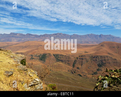 Panorama der Burg Riesengebirge, South Africa, Kwazulu-Natal, Drakensberge Stockfoto