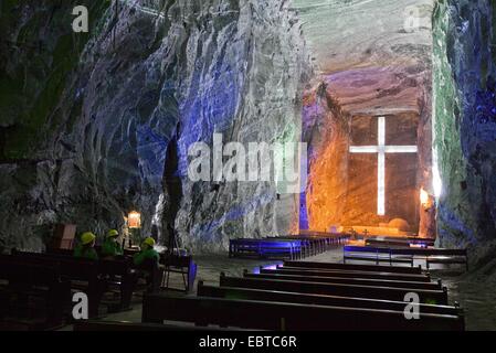 unterirdische Salz Cathedrale, bauten eine Kirche völlig Salz in einem Salzbergwerk Grube, Kolumbien, Cundinamarca, Zipaquira Stockfoto