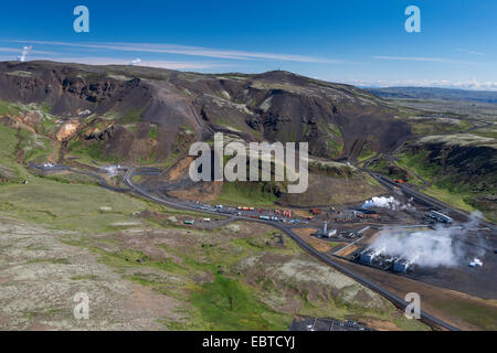 Aerial View der Geysire und heißen Quellen in der Nähe von Reykjavik, Island Stockfoto