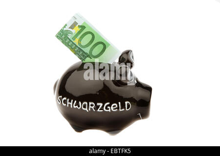 Sparschwein für Schwarzgeld Stockfoto