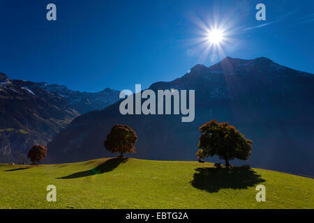 strahlende Sonne über Klausenpass, Schweiz, Kanton Uri, Klausenpass Stockfoto