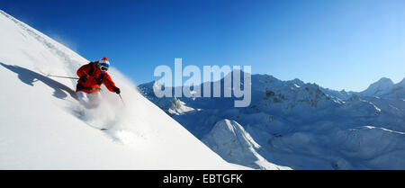 Abseits der Piste in La Plagne ski Ressort, Frankreich, Savoie Stockfoto