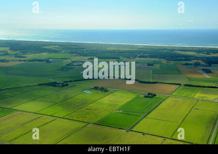 Luftaufnahme der Landschaft nördlich von Den Burg, Niederlande, Texel Stockfoto