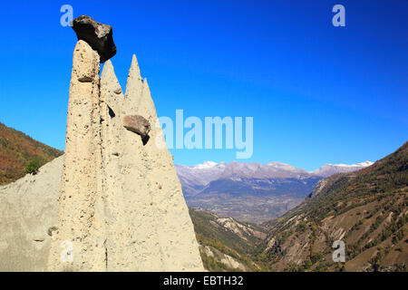 Pyramiden von Euseigne, Schweiz, Wallis Stockfoto