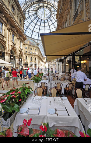 Restaurant in der Galleria Vittorio Emanuele II, Italien, Mailand Stockfoto