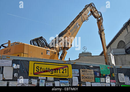 abrüsten Stuttgart Hauptbahnhof, Stuttgart 21, Stuttgart, Baden-Württemberg, Deutschland Stockfoto