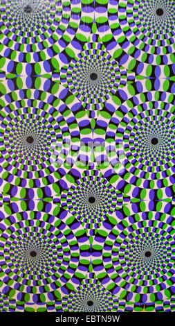 bunte Muster, das scheint in Bewegung für den Beobachter durch eine optische Täuschung Stockfoto