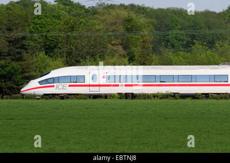 Express-Zug ICE 3, Deutschland, Nordrhein-Westfalen, Duisburg-Rahm Stockfoto