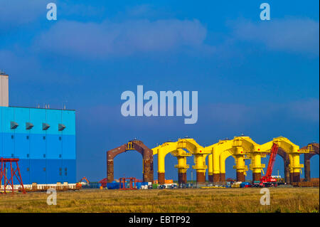 Teile des Offshore-Windparks, Deutschland, Niedersachsen, Cuxhaven Stockfoto