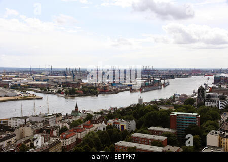 Blick über den Hafen von Hamburg, Germany, Hamburg Stockfoto