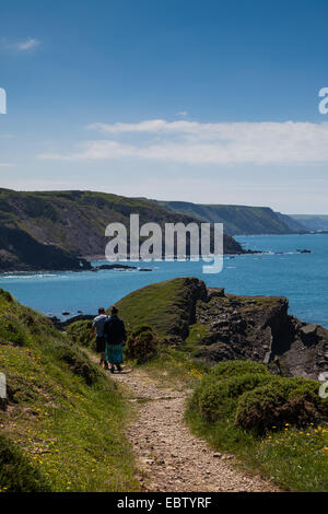 Wandern entlang der Küste Nord-Devon Stockfoto