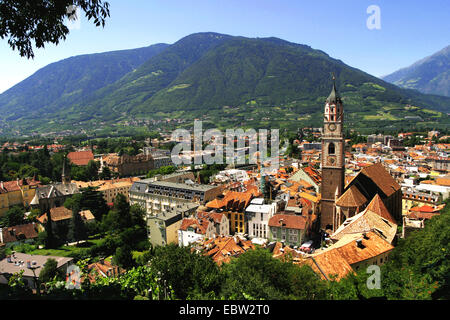 Blick auf die Stadt Meran, Italien, Südtirol, Meran Stockfoto