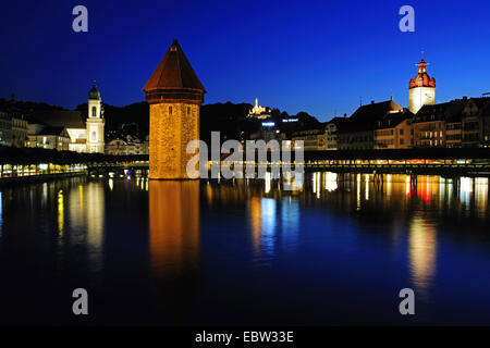 Kapellbruecke, Kapellbrücke in Luzern am Vierwaldstättersee, Schweiz Stockfoto