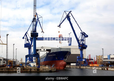 Warnow Werft, Rostock, Warnemünde, Mecklenburg-Vorpommern, Deutschland Stockfoto