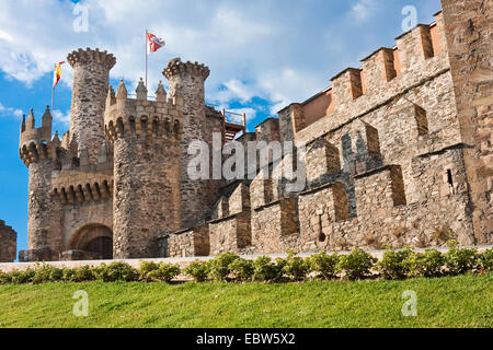 Tor des Castillo de Ponferrada, Spanien, Leon, Kastilien, Ponferrada Stockfoto