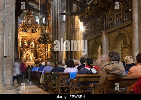 Gottesdienst in der Kathedrale, Spanien, Galizien, A Coruña±a, Santiago De Compostela Stockfoto