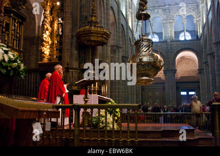 Gottesdienst in der Kathedrale, Spanien, Galizien, A Coruña±a, Santiago De Compostela Stockfoto
