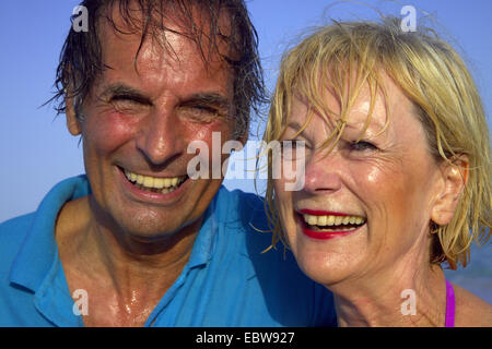 ältere Ehepaare Lächeln, Balearen, Ibiza Stockfoto