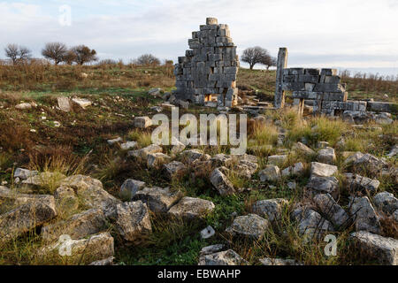 Tel Kedesh (Kedesh Hügel) Nationalpark. Römischer Tempel Ruinen. Israel Stockfoto