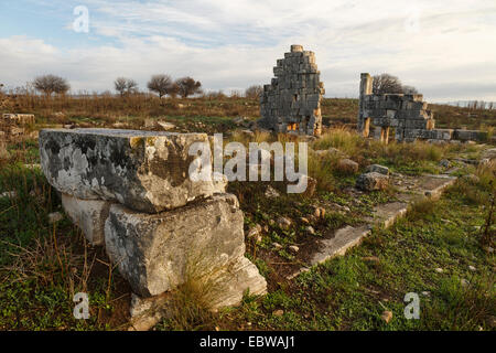 Tel Kedesh (Kedesh Hügel) Nationalpark. Römischer Tempel Ruinen. Israel Stockfoto