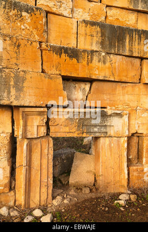 Detail. Tel Kedesh (Kedesh Hügel) Nationalpark. Römischer Tempel Ruinen. Israel Stockfoto