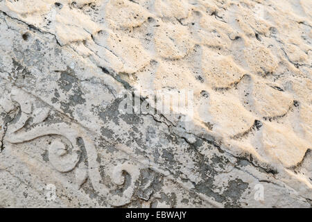 Detail. Tel Kedesh (Kedesh Hügel) Nationalpark. Römischer Tempel Ruinen. Israel Stockfoto