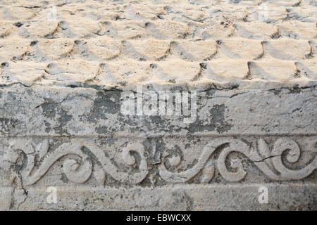 Detail. Tel Kedesh (Kedesh Hügel) Nationalpark. Römischer Tempel Ruinen. Israel Stockfoto