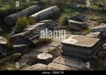 Detail. Tel Kedesh (Kedesh Hügel) Nationalpark. Römischer Tempel Ruinen. Israel Stockfoto